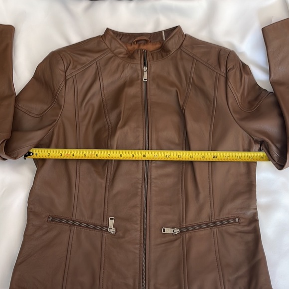 NWT Brown camel color Wilson leather jacket Size L. - Picture 7 of 11
